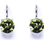 Stříbrné náušnice, přírodní olivín, náušnice ze stříbra, NK 1357