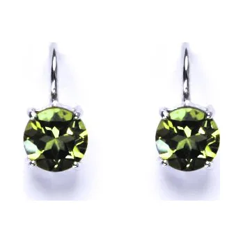 Náušnice Stříbrné náušnice, přírodní olivín, náušnice ze stříbra, NK 1357
