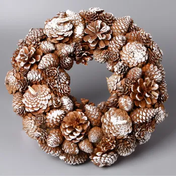 Zahradní dekorace Věnec šišky vánoční pr.34cm patina (AB171062)