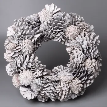 Vánoční dekorace Věnec šišky vánoční pr.38cm patina/gliter (Z17674-2)