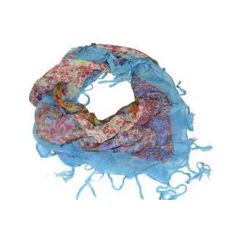 Šátek šátek květy, Barva Tyrkysová 1682