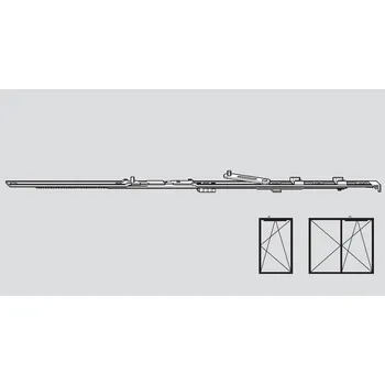 Příslušenství k oknu Křídlové nůžky ROTO NT Označení kování: Křídlové nůžky 500/890, FFB 801-1000 mm, 1 x čep E