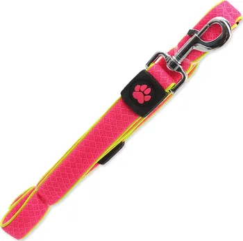 Vodítko pro psa Dog Fantasy Activ Dog Fluffy Reflective M 120 cm/2,5 cm růžové