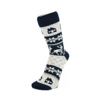 Pánské ponožky Norský vzor vločky, Velikost: UK- 4-7, EU ( 37-42 ), Barva Tmavě modrá Gift3 302160