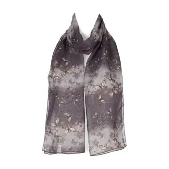 Šátek Šátek šifónový motýlci, Barva Šedá Gift3 301276