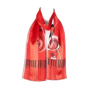 Šátek Šátek šifónový houslový klíč, Barva Červená Gift3 302311