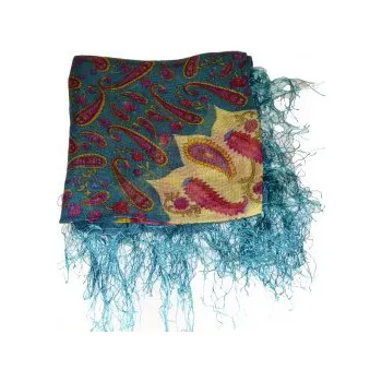 Šátek Šátek zlatý leskly vzor, Barva Tyrkysová 1696