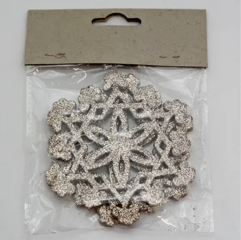 Vánoce Vločka pvc závěs 2ks/9cm šampáň (F230-G10-1709/6)