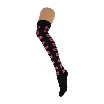 Dámské ponožky Nadkolenky karty, Velikost: UK- 4-7, EU ( 37-42 ), Barva Růžová Gift3 OTK90
