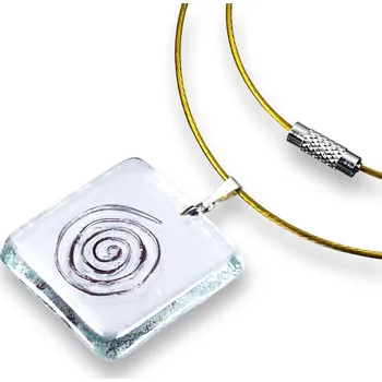 Přívěsek Skleněný přívěsek čtvercový z čirého skla P0502