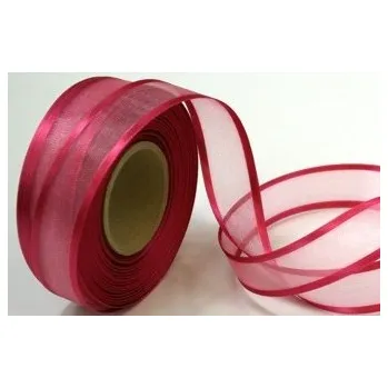 Stuha Šifonová stuha lemovaná - 25mm - starorůžová -1m