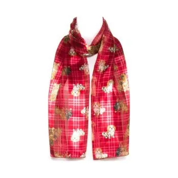 Šátek Šátek šifónový pejsci, Barva Vínová Gift3 301213