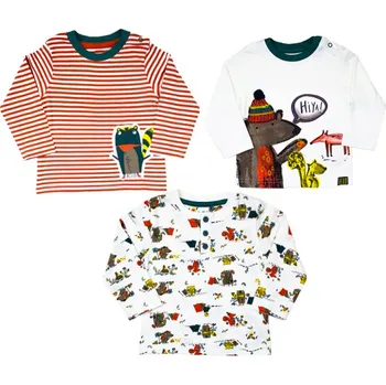 NUTMEG Kojenecká trička s dlouhým rukávem 3 kusy Velikost: 50 (NB)