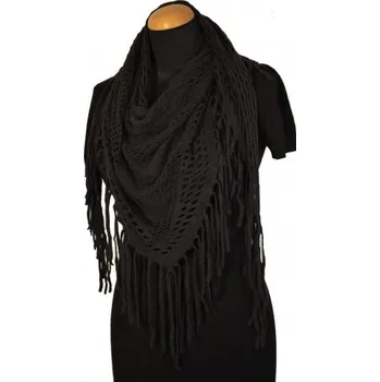 Šátek módní šátek trojúhelník, Barva Černá 1687