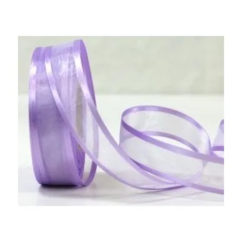 Stuha Šifonová stuha lemovaná - 25mm - sv.fialová -1m