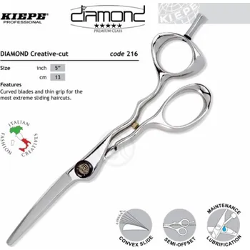 Kadeřnické nůžky Kiepe THREE STARS Diamond Series 216 Designer - profesionální kadeřnické nůžky VÝPRODEJ: 216/5 &quot;Designer