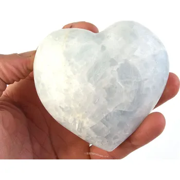 Přírodní kámen Kalcitové modré srdce 377g