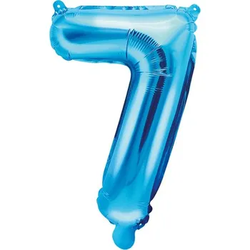 Fóliový balónek číslo 7 - modrý, 35 cm
