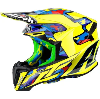 Helma na motorku Airoh Twist TC16 žlutá/modrá