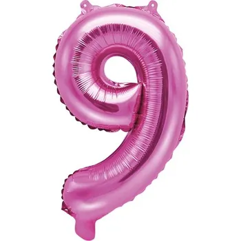 Fóliový balónek číslo 9 - růžový, 35 cm