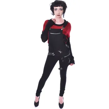 Dámské kalhoty kalhoty dámské VIXXSIN - ISABELLA DUNGAREES - BLACK