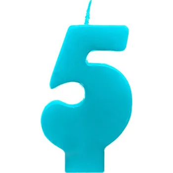 Dortová svíčka Svíčka na dort "5" tyrkysová