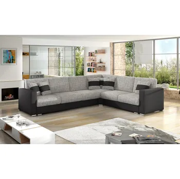 Sedací souprava Rohová sedací souprava NERO šedá melír/černá