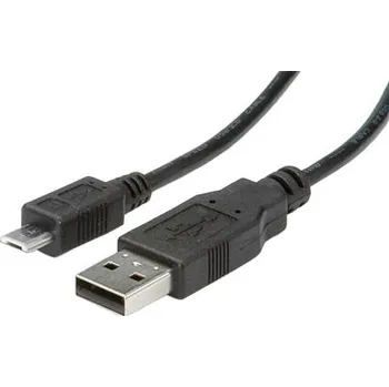 Datový kabel ROLINE USB 2.0 kabel, USB A(M) - microUSB B(M), 1,8m, černý - 11.02.8752