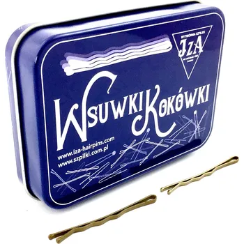 Spona do vlasů profilovaná s kuličkami, barva zlatá VÝPRODEJ: P-325 / 325M - 5 cm (matné, 20 ks + lesklé, 20 ks)