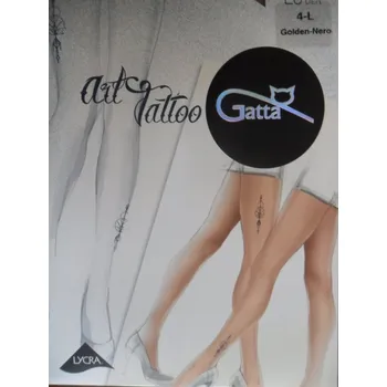 Dámské oblečení Punčochové kalhoty 20den Gatta ART TTATTOO 05 golden-nero
