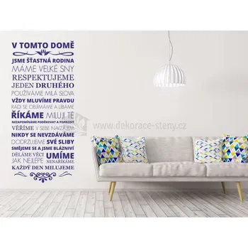 Samolepící dekorace Samolepky na zeď - Citát Dům - dekorace-steny.cz - 60 x 140 cm - 439