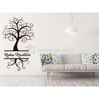 Samolepící dekorace Samolepka na zeď - Strom se jménem rodiny - dekorace-steny.cz - 60 x 100 cm - 495