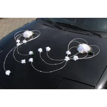 Svatební dekorace Výzdoba auta dvě srdce - bordó + doprava zdarma