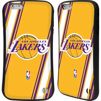 Pouzdro na mobilní telefon HEAD CASE odolný obal na mobil Apple Iphone 6/6S PLUS NBA Basketbalový klub Los Angeles Lakers žlutá barva pruhy (Pouzdro, obal hybridní silikon/guma HEAD CASE na mobil Apple Iphone 6/6S PLUS Oficiální kryt klubu NBA Los Angeles Clippers žluté pozadí znak