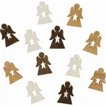 Dřevění andělé s hvězdou 4 cm, 12ks