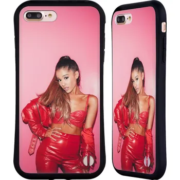 Pouzdro na mobilní telefon HEAD CASE odolný obal na mobil Apple Iphone 7/8 PLUS zpěvačka Ariana Grande Dangerous Woman růžová (Pouzdro, obal hybridní silikon/guma HEAD CASE na mobil Apple Iphone 7/8 PLUS originální kryt umělec Ariana Grande kožený obleček růžové pozadí)