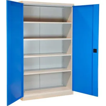 Skříňka na nářadí Malow Kovová dílenská skříň, 199 x 120 x 43,5 cm, šedá/modrá