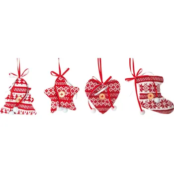 Dekorace pletená s knoflíkem pletená, 1ks