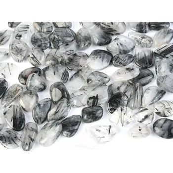 Přírodní kámen Turmalín skoryl v křišťálu troml vel.S