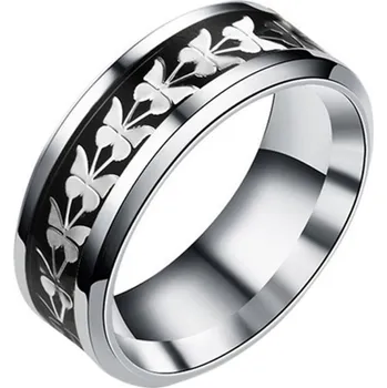 Prsten Prstýnek motýlci (ocel) - černá (Prsten motýli)