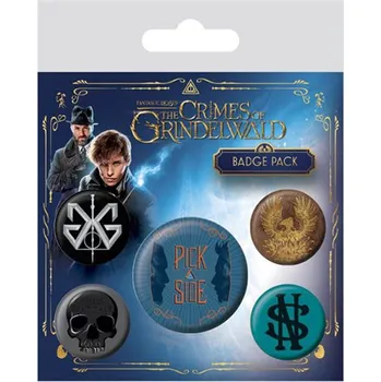 Curepink distribuce Placky set 5 kusů Fantastická zvířata