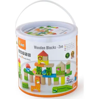 Dřevěná hračka VIGA Lamps dřevěná stavebnice Zoo 50 ks
