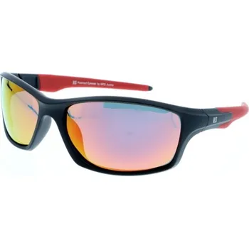 Sluneční brýle HIS 97101 černá mat červená, čočka červená zrcadlo polarizovaná 2