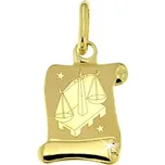 Zlatý přívěsek - znamení Váhy