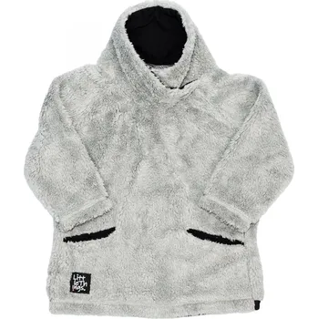 Kojenecké oblečení světle šedá chlupatá mikina se stojáčkem