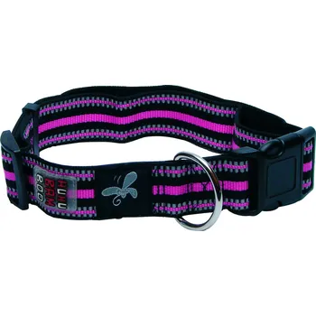 Obojek pro psa Huhubamboo obojek nylon purpurový 3,8 x 45/70 cm