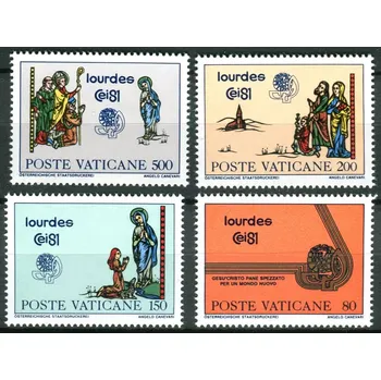 Poštovní známka (1981) MiNr. 785 - 788 ** - Vatikán - Světový kongres Eucharistie 1981, Lourdes