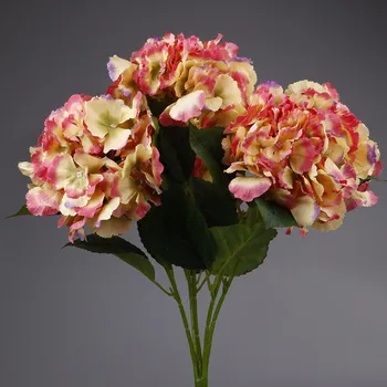 umělá květina Hortenzie kytice umělá 50cm žlutá (66277/YP)