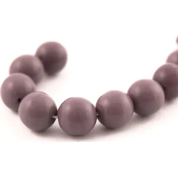 Dětské navlékací korálky ČESKÝ SKLENĚNÝ KORÁLEK 10KUSŮ / FIALOVO-ŠEDÝ