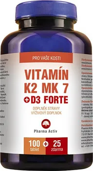 Pharma Activ Vitamín K2 MK7 + D3 Forte 125 tbl.